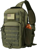 Tactical Shoulder Sling Bag Small Chest Pack 13L Backpack for Men Outdoor Sports Olive