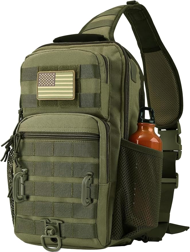 Tactical Shoulder Sling Bag Small Chest Pack 13L Backpack for Men Outdoor Sports Olive
