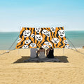 ALAZA Ghost Halloween Beach Tent Sun Shelter UPF50+ Protection Beach Shade Canopy w/ 4 Sandbags for Outdoor Camping Fishing Backyard Fun Picnic 10x9 ft