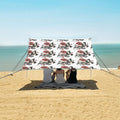 ALAZA Butterfly Red Flower Floral Beach Tent Sun Shelter UPF50+ Protection Beach Shade Canopy w/ 4 Sandbags for Outdoor Camping Fishing Backyard Fun Picnic 10x9 ft