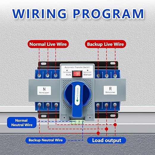 110V Dual Power Automatic Transfer Switch 3P 63A Generator Changeover Switch ATS 50Hz/60Hz