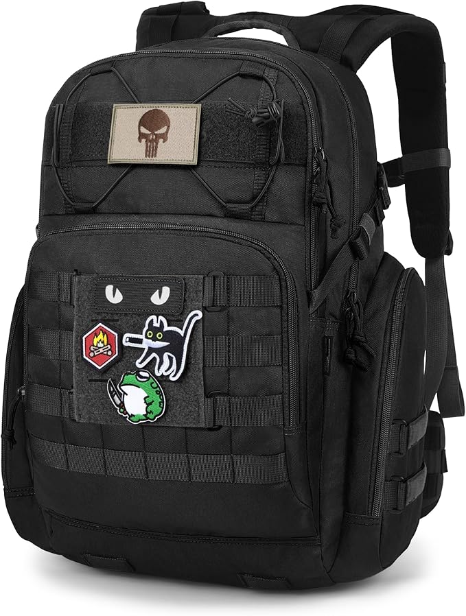 Mardingtop Military Tactical Backpack for Men 40L Molle Rucksack EDC Daypack for HikingTravelCamping Hunting(With 10Pcs Patches and 3Pcs Buckles)
