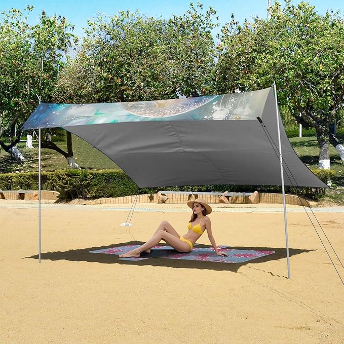 ALAZA Jellyfish Sea Marine Beach Tent Sun Shelter Portable Canopy Sunshade for Outdoor Camping Picnics Backyard Fun 10x9 ft