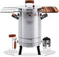 3-in-1 Stainless Steel Smoker Barrel Grill Premium– Portable Charcoal BBQ with Thermometer 25 lbs Outdoor Cooking Smoker for Camping Backyard &amp Home BBQ INGRILL