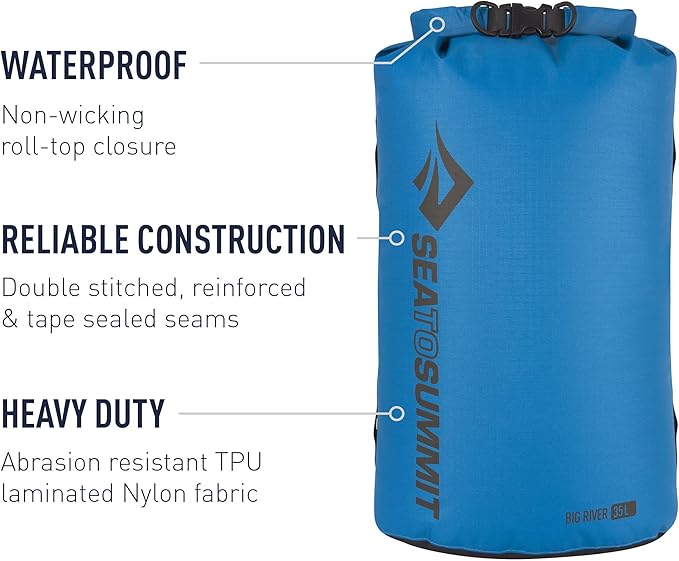 Sea to Summit Big River Dry Bag Ultra-Durable Roll-Top Dry Storage