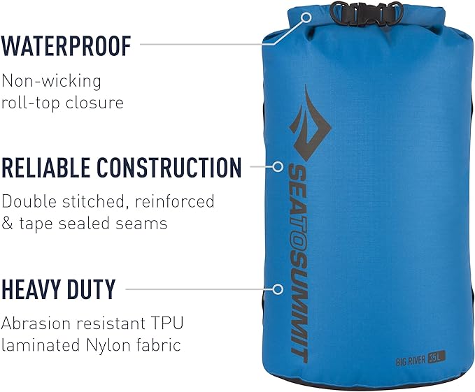 Sea to Summit Big River Dry Bag Ultra-Durable Roll-Top Dry Storage