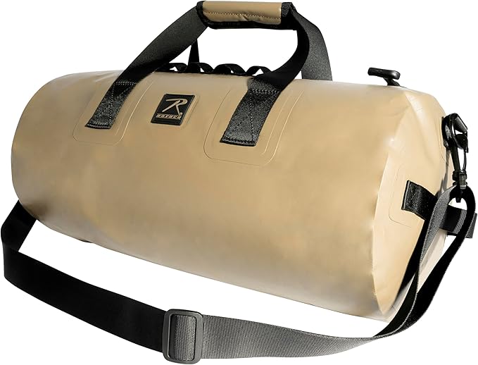 Rothco Waveguard Waterproof Duffle Bag – Dry Storage Duffel Hiking Boating Kayaking Canoeing Travel Beach Sack - Desert Sand