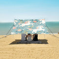 ALAZA Flower Unicorn Pattern Beach Tent Sun Shelter Portable Canopy Sunshade for Outdoor Camping Picnics Backyard Fun 10x9 ft