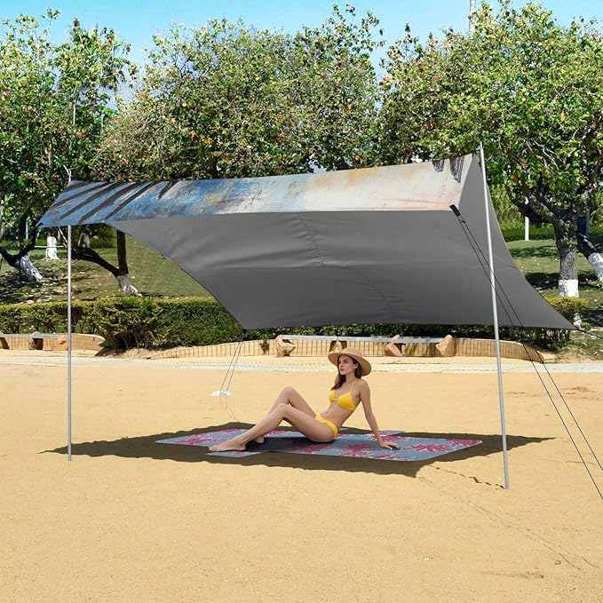 ALAZA New York Eagles Beach Tent Sun Shelter Portable Canopy Sunshade for Outdoor Camping Picnics Backyard Fun 10x9 ft