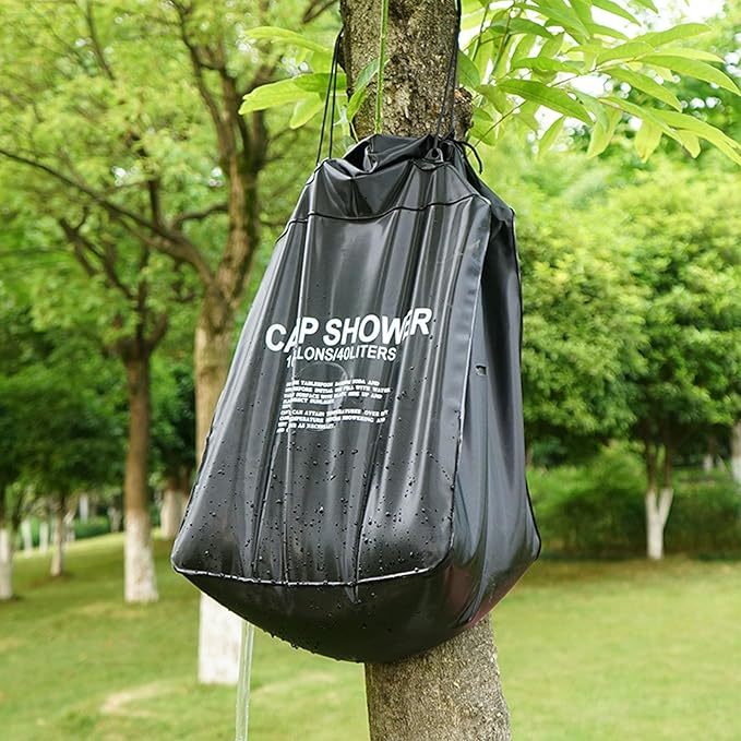Solar Shower Bag Portable 40L PVC Thickened Outdoor Camping Shower Large Capacity Solar Heating Removable Hose - Convenient for Hiking Beach Traveling