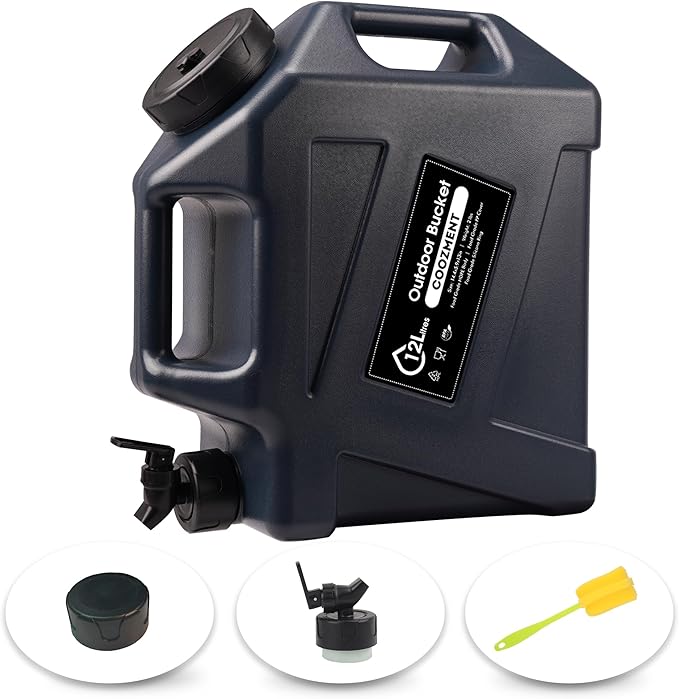 3.2 Gallon/5 Gallon Water Containers with Spigot BPA Free Water Jug Military Green Water Tank Multifunction Water Storage Containers for Camping Outdoor HikingEmergency Stroage