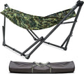 Tranquillo Uniki 550 lbs Capacity Hammock 3-Year Warranty 30s Folding Camping Hammock with Stand Portable Hammock for Indoor Outdoor Instant Setup No Screws Needed Camo
