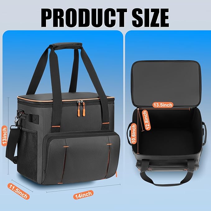 Portable Station Bag Compatible with Jackery Explorer 2000 v2/ 2000/ 2000 Pro/1000 Plus/ 1500/ 1500 Pro/ BLUETTI Elite 200 V2 Padded Travel Carrying Bag with Large Accessory Pocket &amp Shoulder Str
