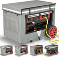 Generator Covers While Running 32x24x24 Inches Generator Covers for Outside Heavy Duty Dustproof/Waterproof 1680+400D Double Layer for 5000W-10000W Frame Generators Grey