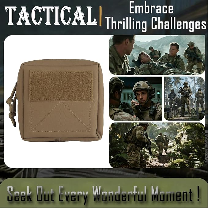 Tactical Molle Admin Pouch Multifunctional Outdoor Sports and Leisure Waist Bag Small GP General Purpose Pouches with Loop Panel for Vest Gun Belts Backpack Etc