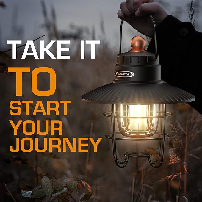 EverBrite LED Camping Lantern Pack of 2 USB C Rechargeable Lantern with 3 Light Modes Vintage Outdoor Lanterns with Power Bank Function for Power Outages Hurricane Emergency Fishing