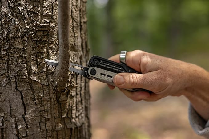 Gerber Gear Stakeout Spark - Multi-Tool Folding Knife for Backpacking Survival Camping Outdoor - Pocket Tool w/Bottle Opener Tent Stake Puller Scissors Tweezers - Baltic Haze