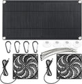 10w 12v Solar Panel Dual Fans Kit Waterproof Outdoor Solar Powered Exhaust Ventilation Fan Dual USB Portable Solar Attic Fan for Chicken Coop Greenhouse Shed PET Houses Window (1 Set)