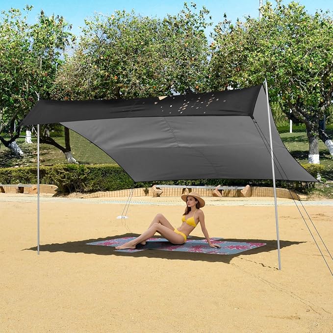 ALAZA Musical Note with Treble Clef Beach Tent Sun Shelter Portable Canopy Sunshade for Outdoor Camping Picnics Backyard Fun 10x9 ft