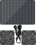 Solar Powered Fan 15W Waterproof Solar Panel Exhaust Intake Monocrystalline Fan with 9.8Ft On/Off Cable for Outside/Inside Shed Chicken Coop Coop&ampWarehouse&ampGreenhouse Doghouses Cooling Ven