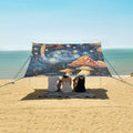 ALAZA Mushroom Starry Night Galaxy Art Beach Tent Sun Shelter Portable Canopy Sunshade for Outdoor Camping Picnics Backyard Fun 10x9 ft