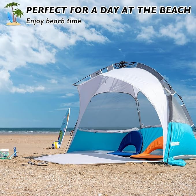 Beach Tent Pop Up Shade Instant Beach Tents Sun Shelter with UPF 50+ UV Protection Lightweight &amp Easy Setup Tent