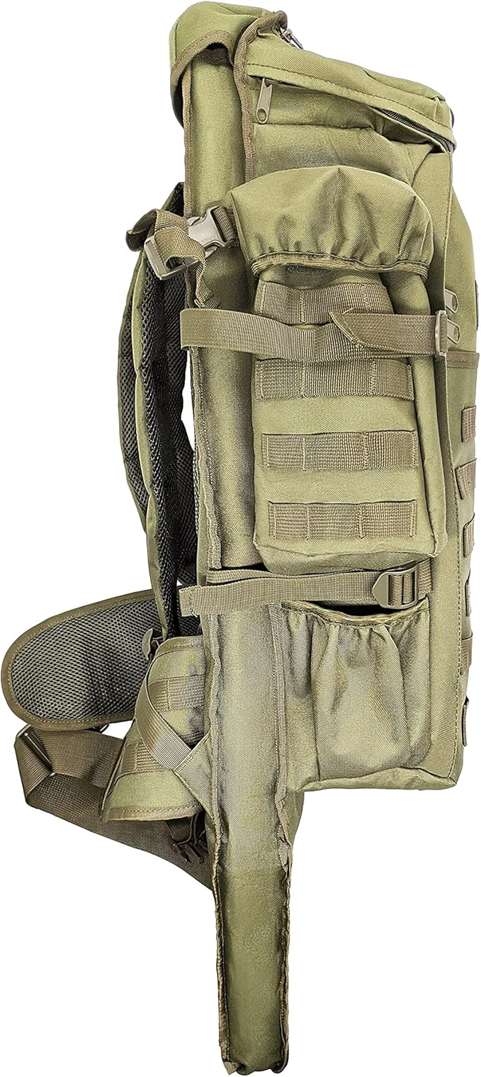 Silfrae Tactical Rifle Backpack Long Rifle Bag Molle Military Backpack for Trekking Hunting Camping