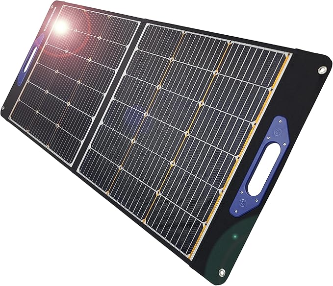 100 Watt Folding Portable Solar Panel- New Shade Stopper™ Tech: Output Doesn't Drop Like a Rock in Partial Shade