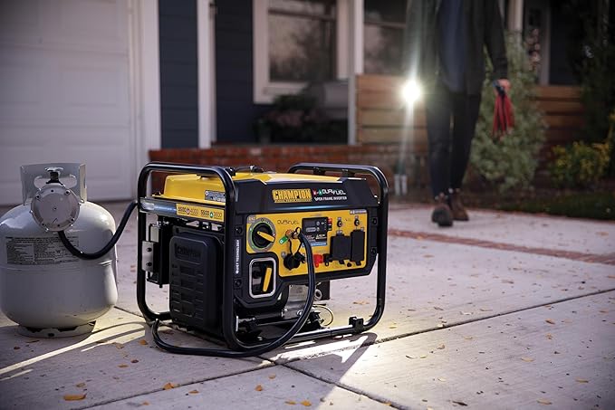 Champion Power Equipment 5500-Watt Dual Fuel RV Ready Portable Open Frame Inverter Generator with Quiet Technology and CO Shield CARB Compliant