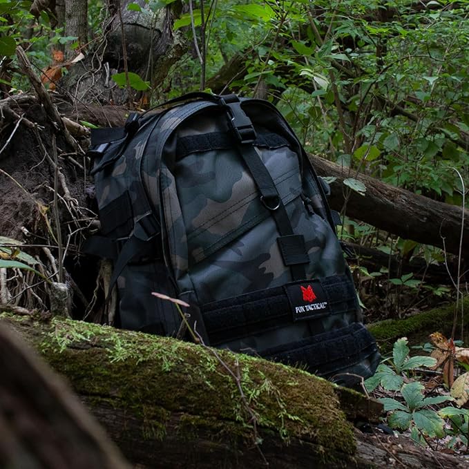 FOX OUTDOOR PRODUCTS Large Transport Pack | 37L Tactical Backpack with Compression Straps Hydration Pocket &amp Modular Webbing