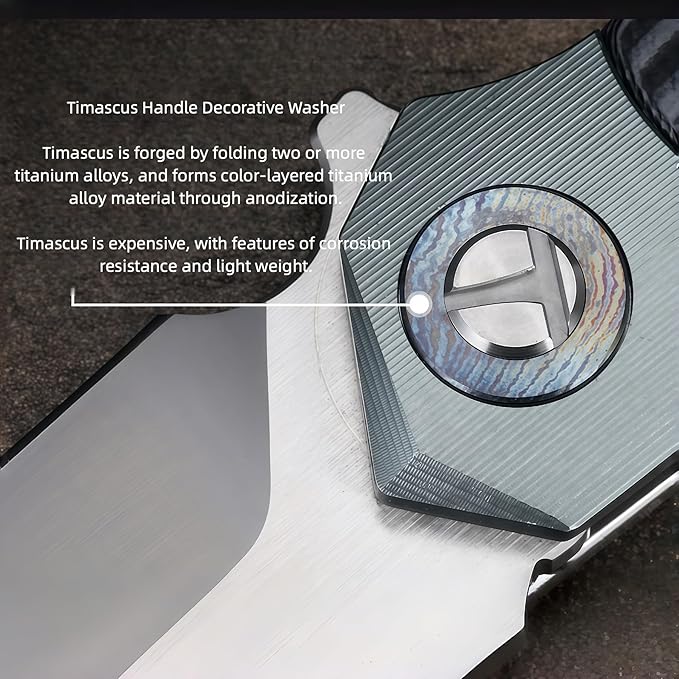 Folding Knife Hiking Gear Outdoor Knives HRC 58-60 G10 Handle Ball Bearing Pivot Lightweight Outdoor Knife for Backpacking Small Pocket Knife for Men Gifts for Hunters Men who have Everything