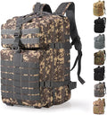 ShowyLive 3P Tactical Backpack Military Rucksack - 45L Large Hiking Backpack Waterproof Durable Camping Backpack for Men Women Travel Outdoor Sports Bug Out Bag (ACU)