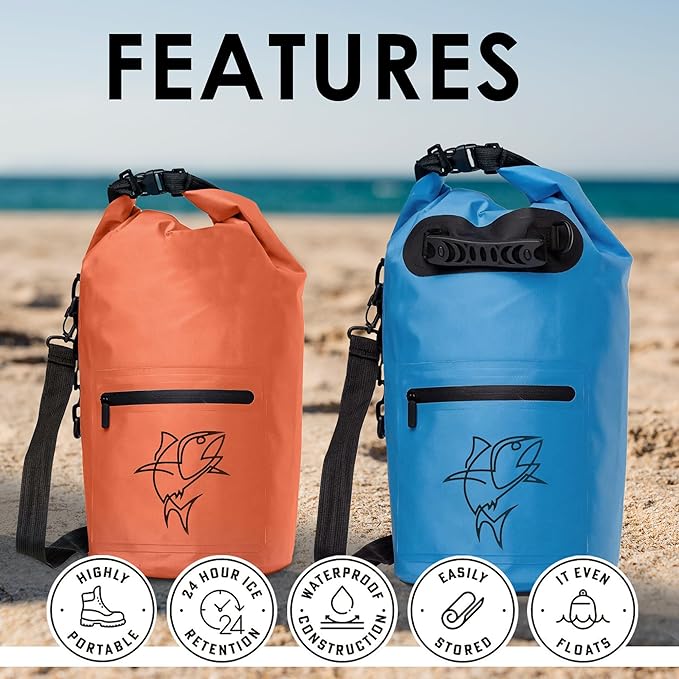 Waterproof Dry Bag Pack - Roll Top Dry Storage Bag for Kayaking Boating Paddle Boarding Beach Trips - Boating Dry Bag - Waterproof Storage Bag - Floating Dry Bag 10l (Orange)