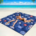 WIWIGO Beach Blanket Waterproof Sandproof Beach Mat 79 X 83/10'x9'for 2-8 Adults Quick Drying Outdoor Picnic Mat Beach Accessories for Travel Camping Hiking