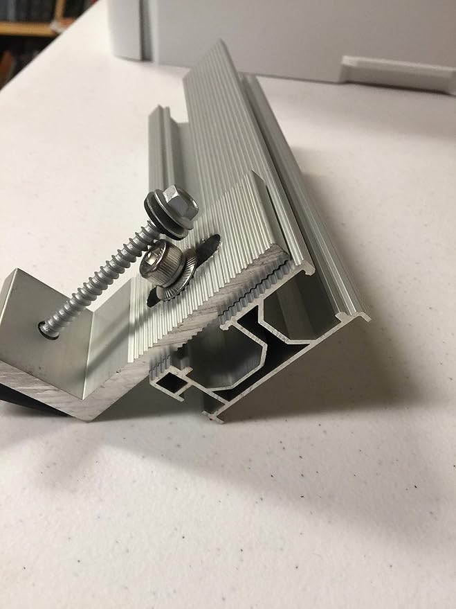 Solar Panel Mounting kit to Mount for 2 Solar Panels with Clamps L-Brackets &amp 88 Inch Rails