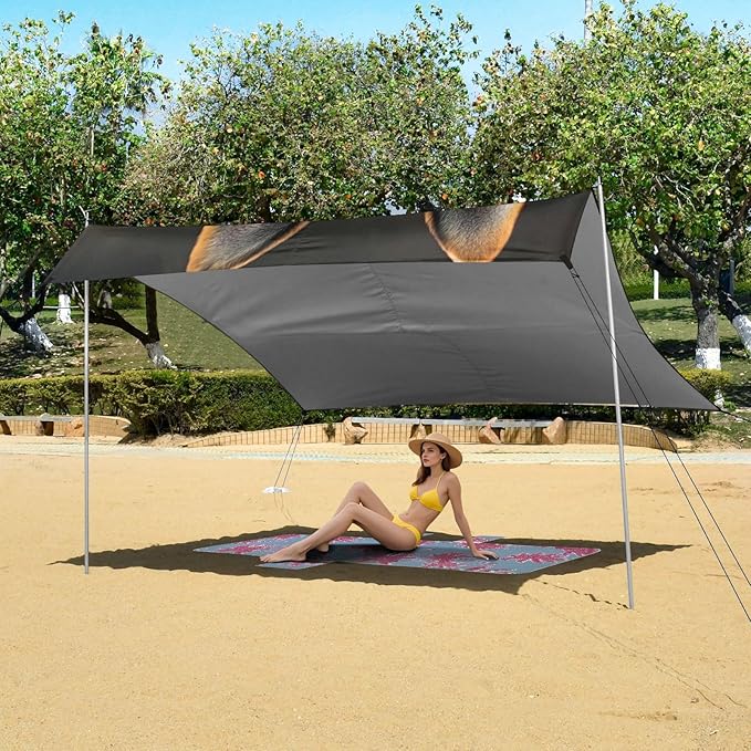ALAZA Cool German Shepherd Dog Beach Tent Sun Shelter Portable Canopy Sunshade for Outdoor Camping Picnics Backyard Fun 10x9 ft