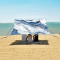 ALAZA Marble Blue White Beach Tent Sun Shelter Portable Canopy Sunshade for Outdoor Camping Picnics Backyard Fun 10x9 ft