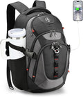 Swissdigital Design Laptop Backpack with USB Charging Port Travel Backpack Fits 15.6 inches Computer 31L College School Backpack for Men Black/Grey | SD803-02