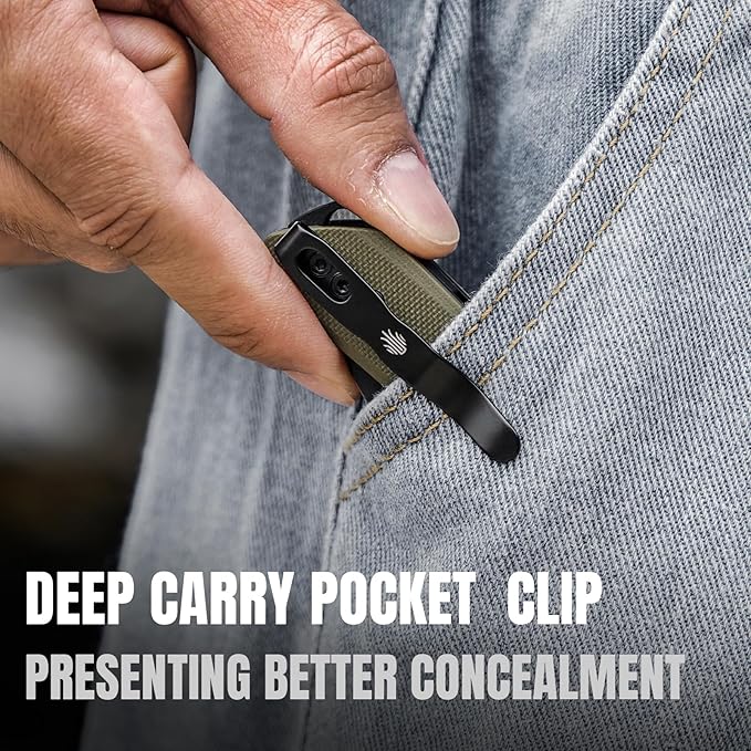 Kizer Mini Momo EDC Pocket Knife 3.2” D2 Blade Pocket Folding Knife with G10 Handle Front Flipper EDC knife with Pocket Clip for Men Women Camping Hunting Survival Knives V3663M2