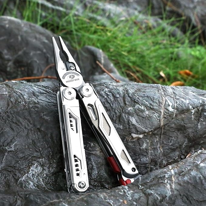 MOSSY OAK Multitool 19-in-1 Stainless Steel Multi Tool Pliers Self-locking EDC Gear with Sheath for Outdoor Survival Camping Hiking Father Day Gifts