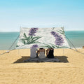 ALAZA Lavender in Retro Stamp Beach Tent Sun Shelter Portable Canopy Sunshade for Outdoor Camping Picnics Backyard Fun 10x9 ft