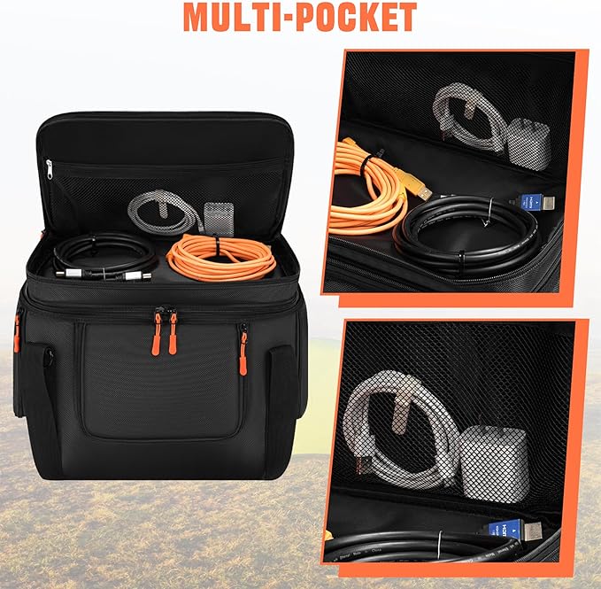 Carrying Case with Wheels Compatible with Jackery Explorer 1000 V2 Portable Power Station Travel Bag Padded for Explorer 1000 V2 with Detachable Trolley Multi-pocket &amp Adjustable Shoulder Strap