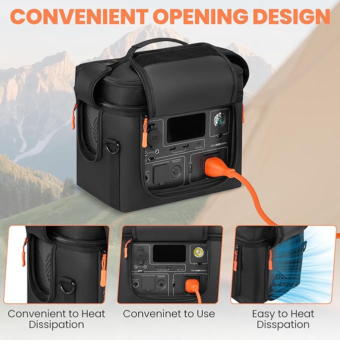 Carrying Case Compatible with BLUETTI EB3A/AC2A/AC2P/Elite 30 V2 Power Station Travel Bag Padded with Multi-pockets for Accessories Protective Cover Storage Bag with Shoulder Strap &amp Handle