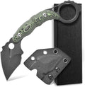 C1107 Fixed Blade Knife D2 Blade G10 Handle Claw Knife for Outdoor Camping Survival EDC Tool Fixed Knives with Kydex Sheath (Green)