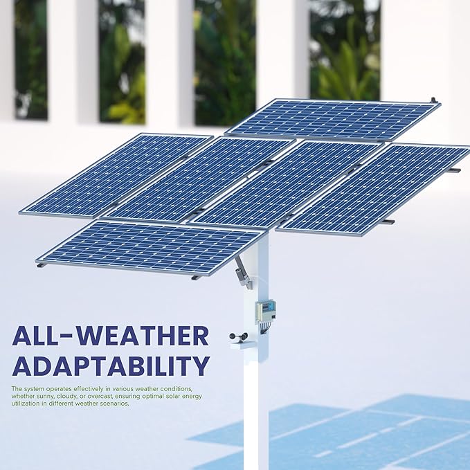 Dual Axis Solar Tracker Controller Automatic Sun Tracking Controller Solar Panel Solar Tracking System Control Kit with Sunlight Sensor Wind Speed Sensor 2 Limit Sensor Remote Control