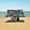 ALAZA Peacock Feathers on Blue Beach Tent Sun Shelter Portable Canopy Sunshade for Outdoor Camping Picnics Backyard Fun 10x9 ft