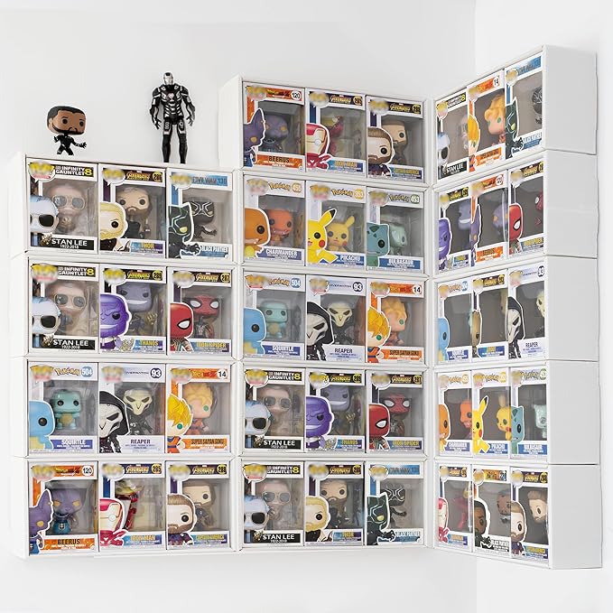 5X4 Version Display Case Compatible with Fnko Pop Boxes Stackable 4 Single Row with Transparent Cover to Protect Your Collection Against Dust (Holds 20 Pops)