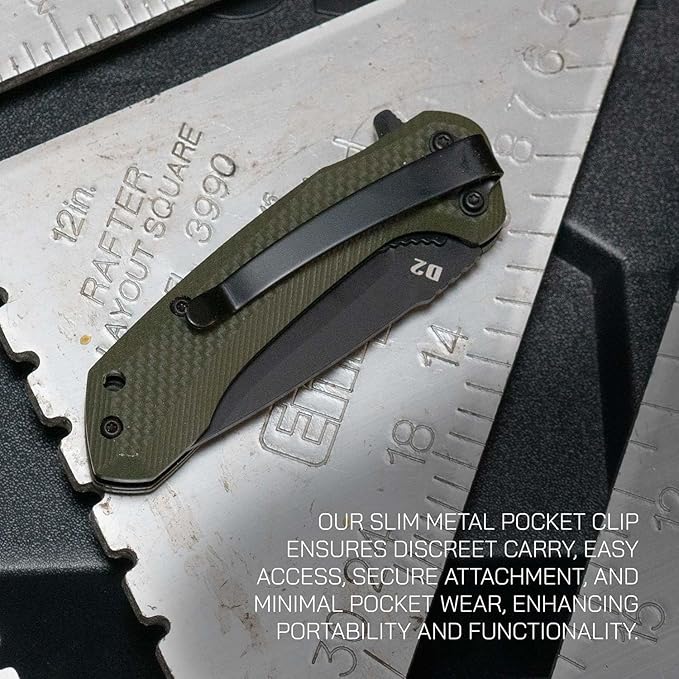 704 Gear Trailblazer EDC Folding Pocket Knife | 3.25 Blade G10 Handle Ambidextrous Thumb Stud Reversible Pocket Clip | Olive Drab Green