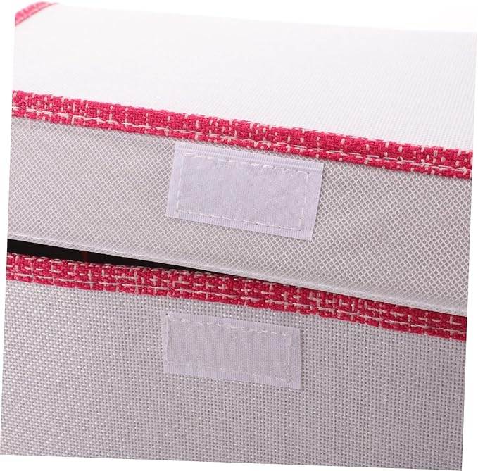 STOBAZA Capacity Clothes Storage Box Dustproof Foldable Organizer for Quilts Blankets and Toys Medium Fabric Home Organization White Pink
