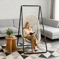 Hammock Chair Stand A-Shaped Heavy Duty Steel Swing Stand for Indoor Outdoor Use 330lbs Capacity Rust-Resistant Metal Frame with Non-Slip Base for Patio Garden Yard (Hammock Not Included)